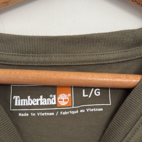 Timberland Khaki Graphic Tee Men's Size Large - Picture 2 of 4